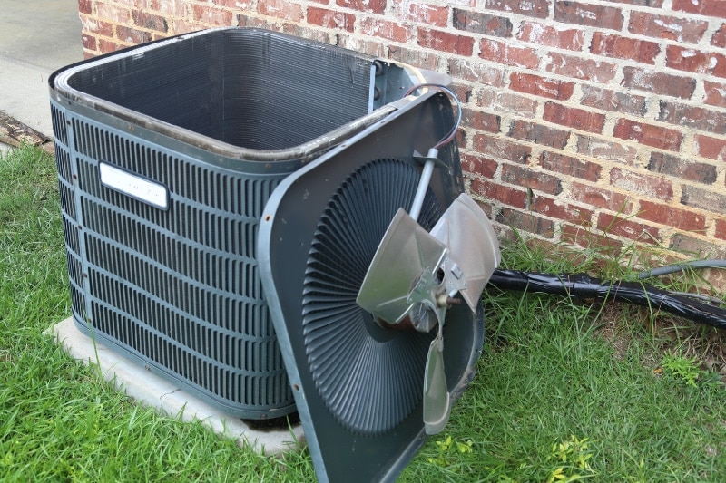 Top Causes of AC Failure - Fan off the top of Air Conditioner Condenser during maintenance