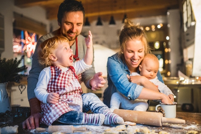 Happy Family in Kitchen